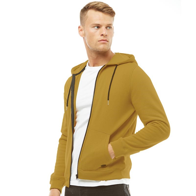 Buy Fluid Mens Zip Through Fleece Hoody Mustard