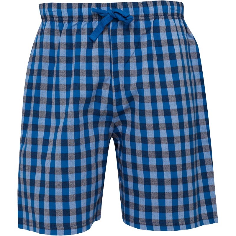 Buy Fluid Mens Woven Check PJ Shorts Charcoal/Blue