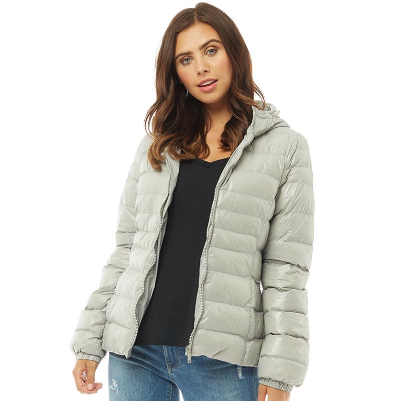 Buy Fluid Womens Hooded Padded Jacket Grey