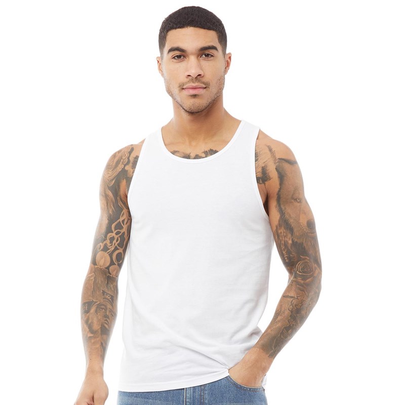 Buy Fluid Mens Muscle Back Vest White
