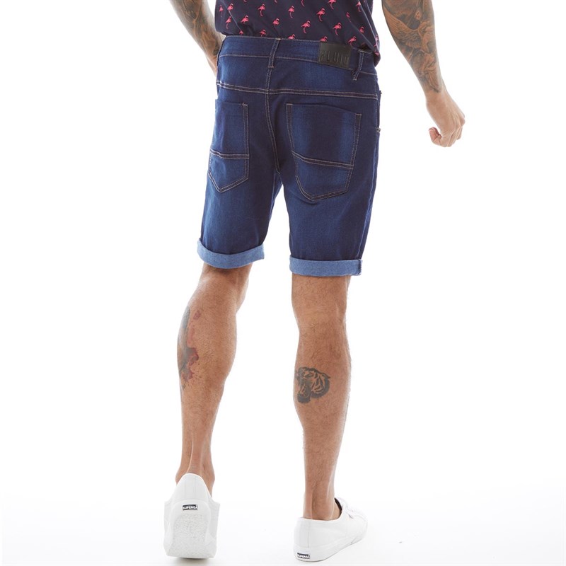Fluid Short en Jean Stretch Skinny Homme Délavé Foncé