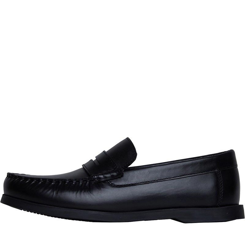 Buy Fluid Junior Boys Leather Penny Loafer Shoes Black
