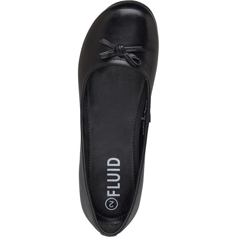 Buy Fluid Junior Leather Ballerina Shoes Black