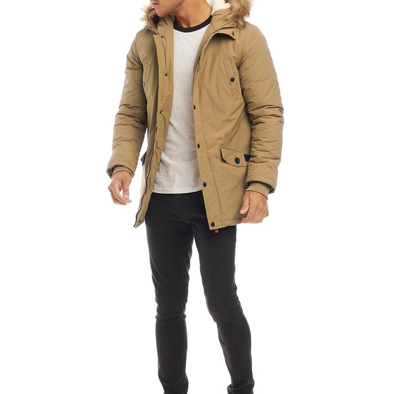 Buy Fluid Mens Parka Jacket Mustard