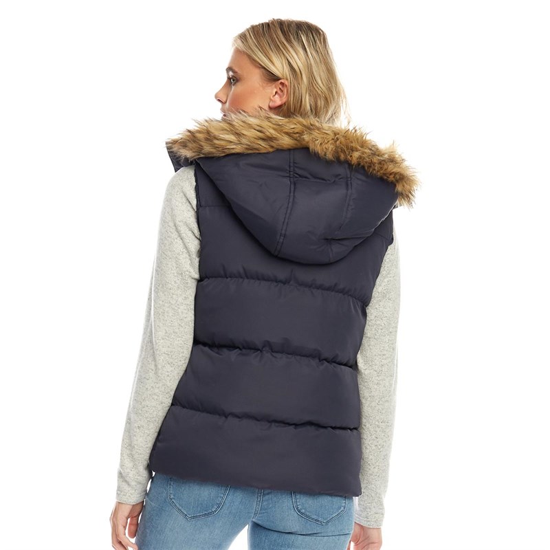 Buy Fluid Womens Hooded Padded Gilet Navy