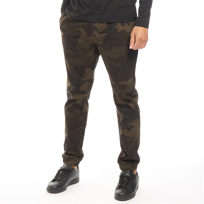 Buy Fluid Mens Camo Print Twill Pants Khaki Camo