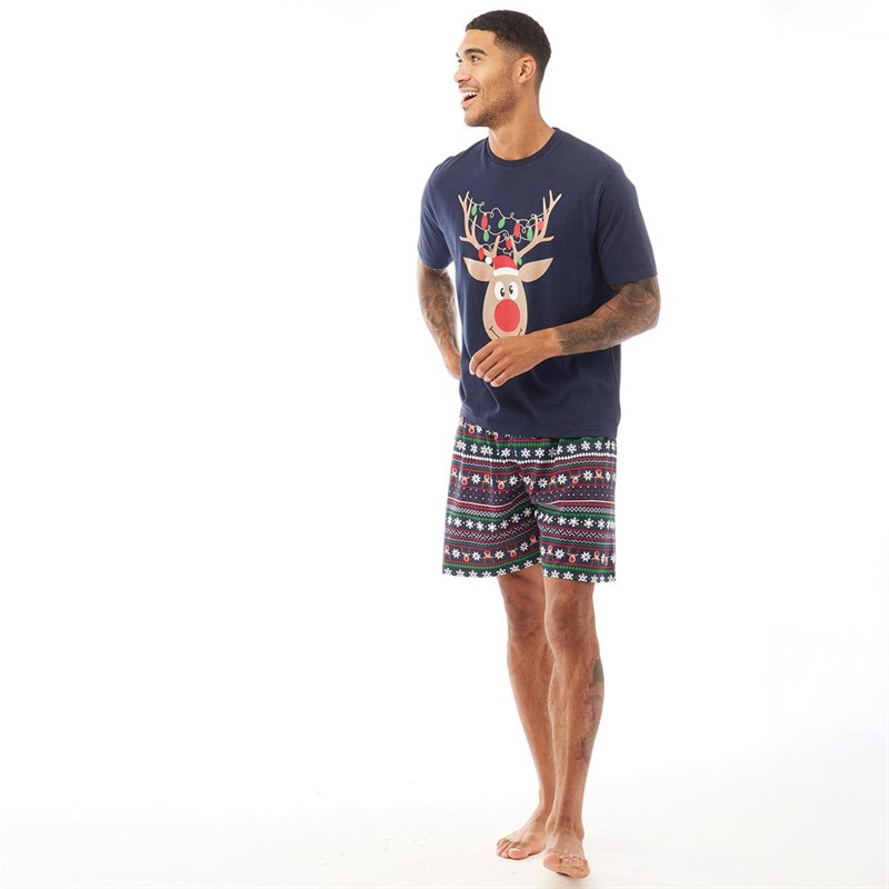 Buy Fluid Mens Christmas Novelty Pyjama Set Navy/Green/Red/White