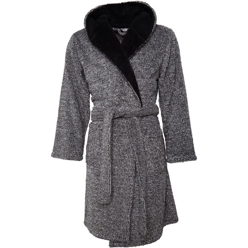 Buy Fluid Mens Hooded Robe Black