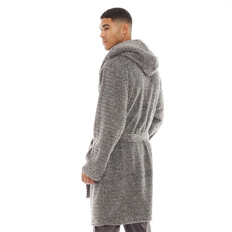 Buy Fluid Mens Hooded Robe Black