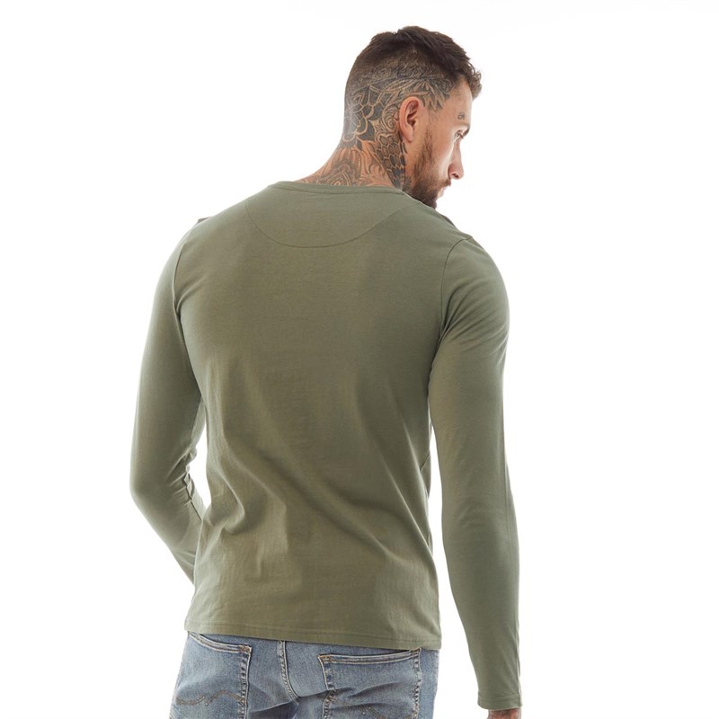 Buy Fluid Mens Long Sleeve Top Burnt Olive