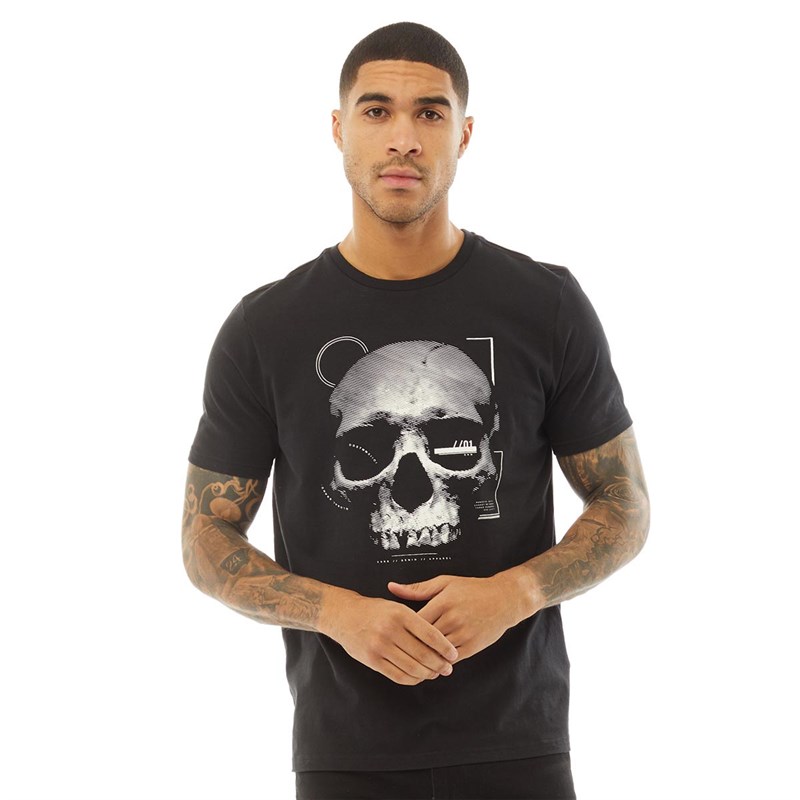 Buy Fluid Mens Skull Print TShirt Black