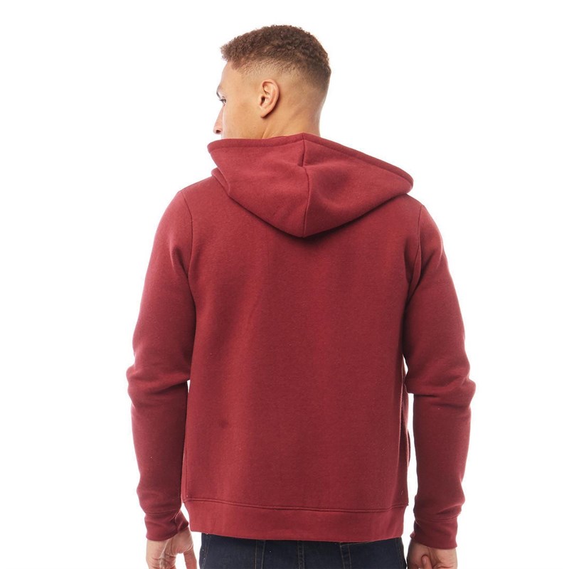 Buy Fluid Mens Zip Through Fleece Hoodie Burgundy