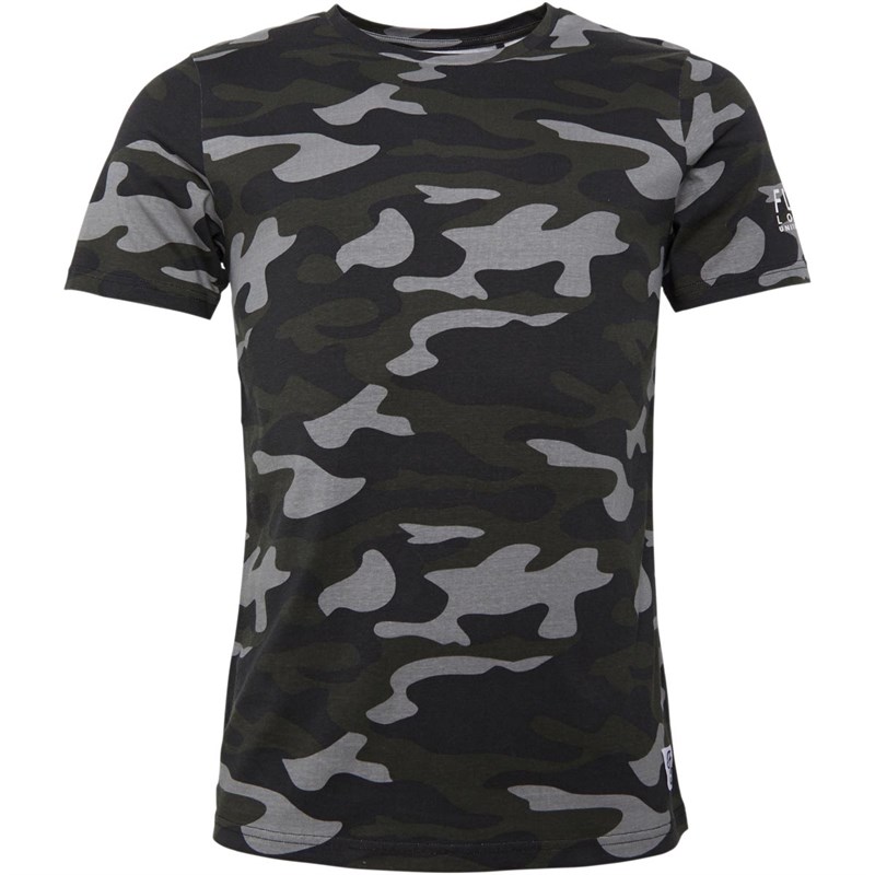 Buy Fluid Mens Camo Print TShirt Black Camo