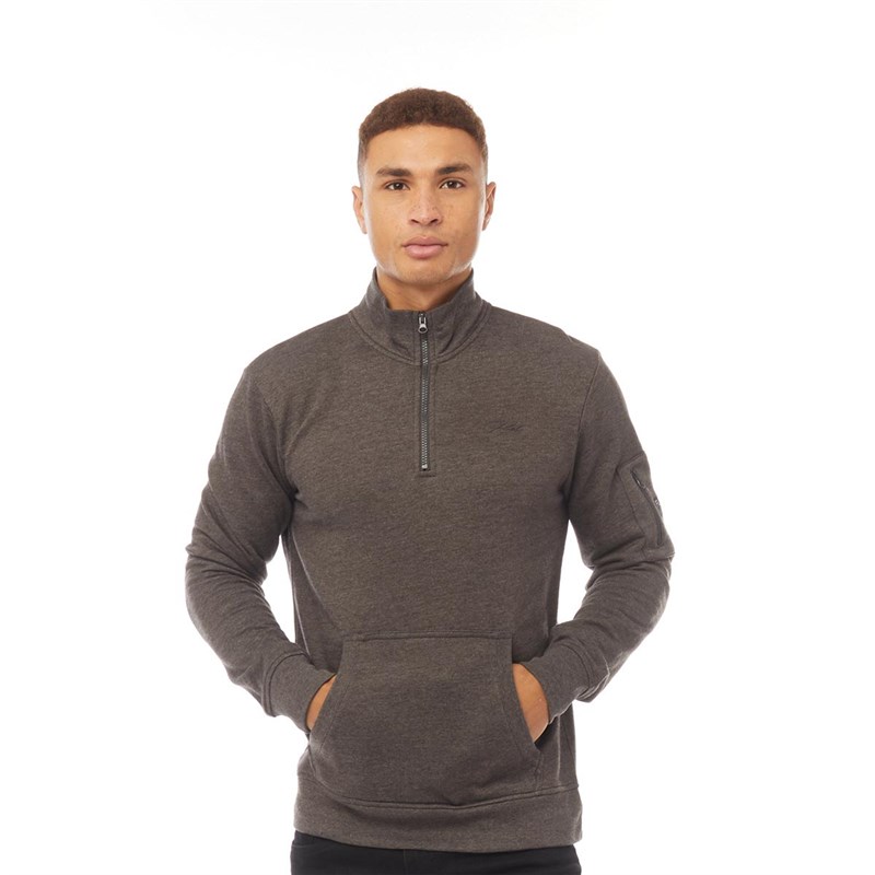 Buy Fluid Mens Utility Funnel Neck Sweatshirt Storm Front Marl