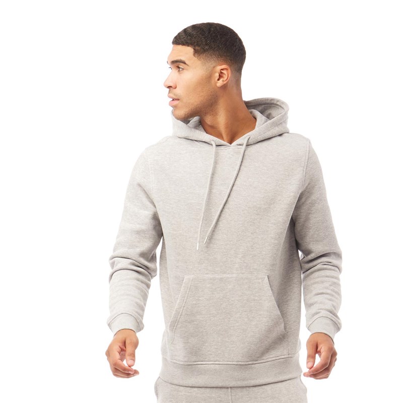 Buy Fluid Mens Cotton/Recycled Polyester Hoodie Light Grey Marl