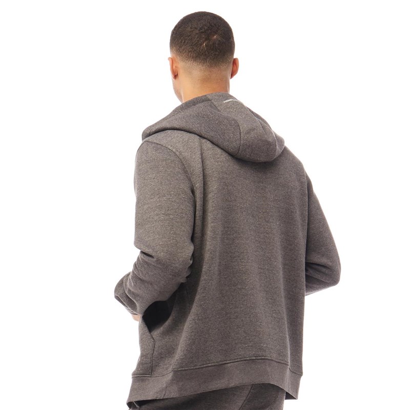 Buy Fluid Mens Cotton/Recycled Polyester Zip Through Hoodie Charcoal Marl