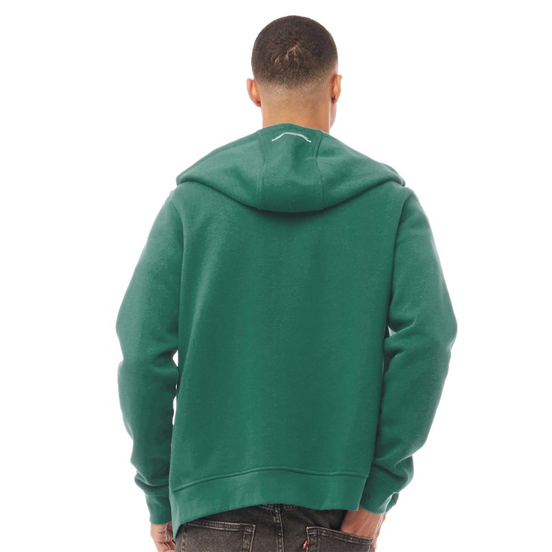 Buy Fluid Mens Cotton/Recycled Polyester Zip Through Hoodie Teal Green