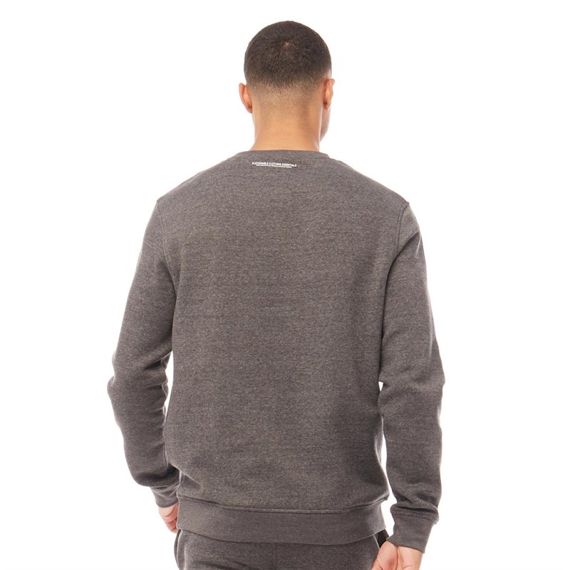 Buy Fluid Mens Cotton/Recycled Polyester Crew Neck Sweatshirt Charcoal Marl
