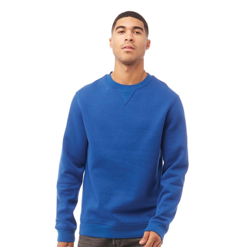 Buy Fluid Mens Cotton/Recycled Polyester Crew Neck Sweatshirt Blue