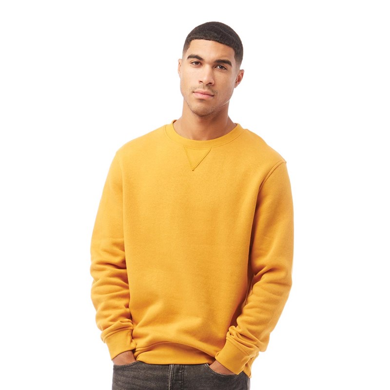 Buy Fluid Mens Cotton/Recycled Polyester Crew Neck Sweatshirt Yellow
