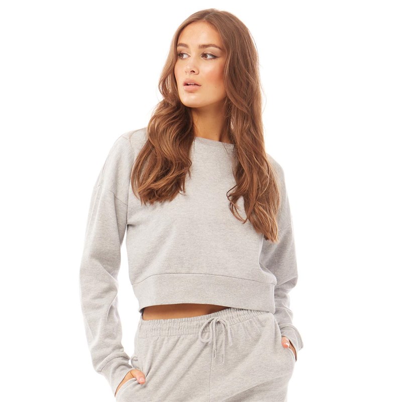 Buy Fluid Womens Cotton/Recycled Polyester Crew Neck Cropped Sweatshirt