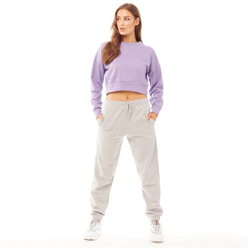 Buy Fluid Womens Cotton/Recycled Polyester Crew Neck Cropped Sweatshirt