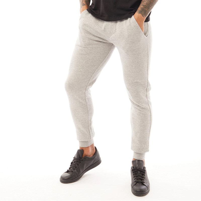 Buy Fluid Mens Skinny Fit Cuffed Fleece Joggers Grey Marl