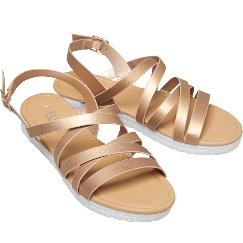 Buy Fluid Womens Metallic Sandals Rose Gold