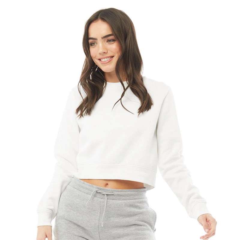 Buy Fluid Womens Cotton/Recycled Polyester Fleece Cropped Crew Neck