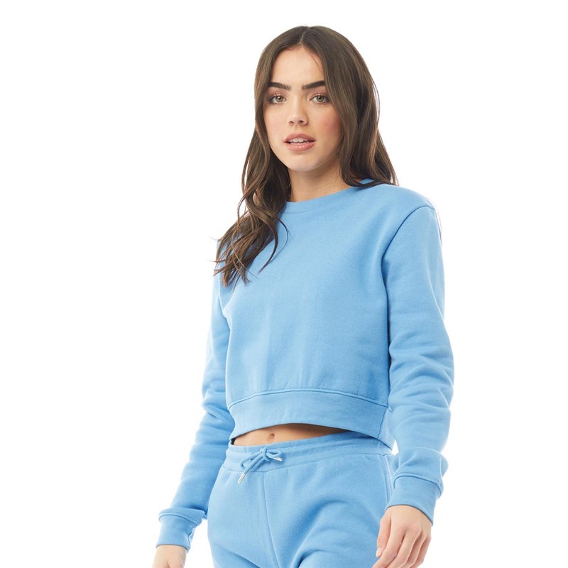 Buy Fluid Womens Cotton/Recycled Polyester Fleece Cropped Crew Neck