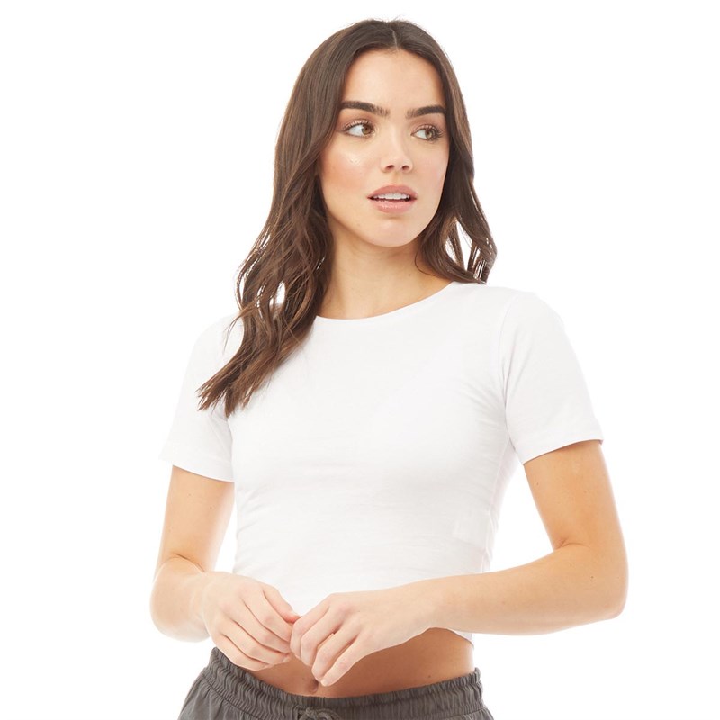 Buy Fluid Womens Organic Cotton Cropped TShirt White