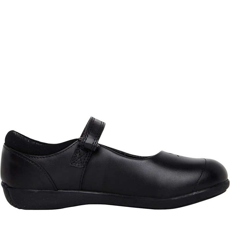 Buy Fluid Junior Girls Leather Velcro Strap Shoes Black
