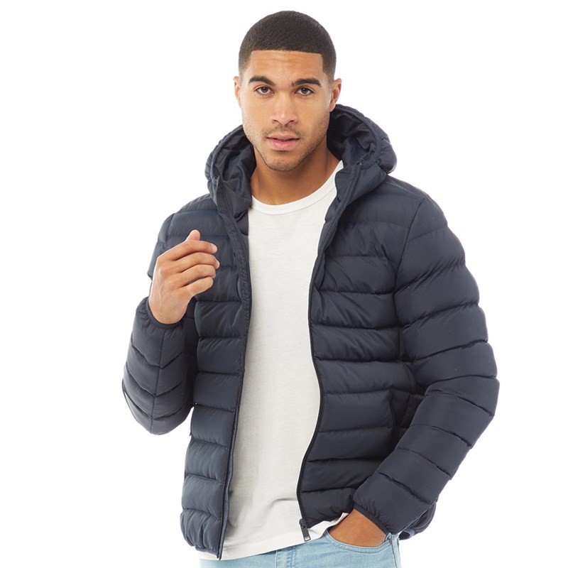 Buy Fluid Mens Hooded Puffer Jacket Navy