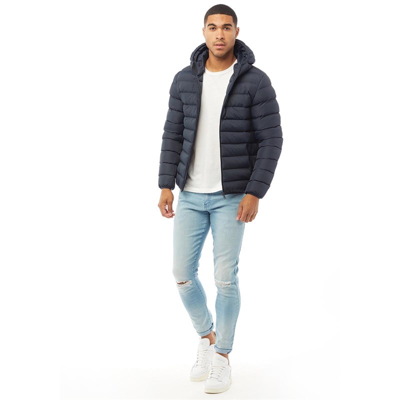 Buy Fluid Mens Hooded Puffer Jacket Navy