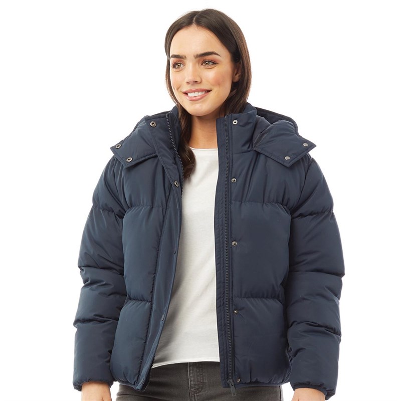 Buy Fluid Womens Hooded Puffer Jacket Navy