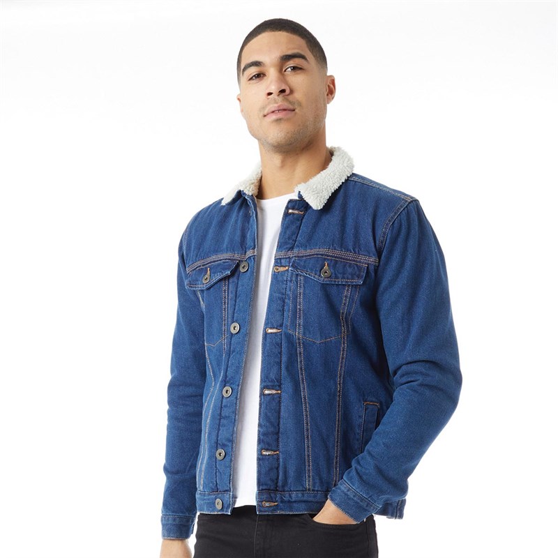 Buy Fluid Mens Sherpa Lined Jacket Denim