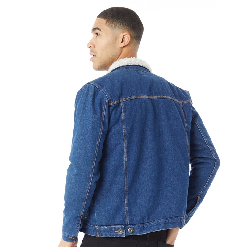 Buy Fluid Mens Sherpa Lined Jacket Denim