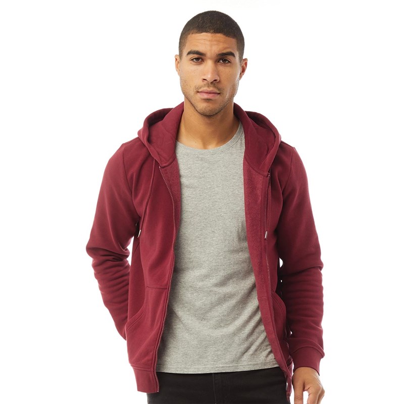 Buy Fluid Mens Zip Through Fleece Hoodie Maroon