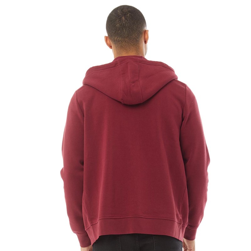 Buy Fluid Mens Zip Through Fleece Hoodie Maroon