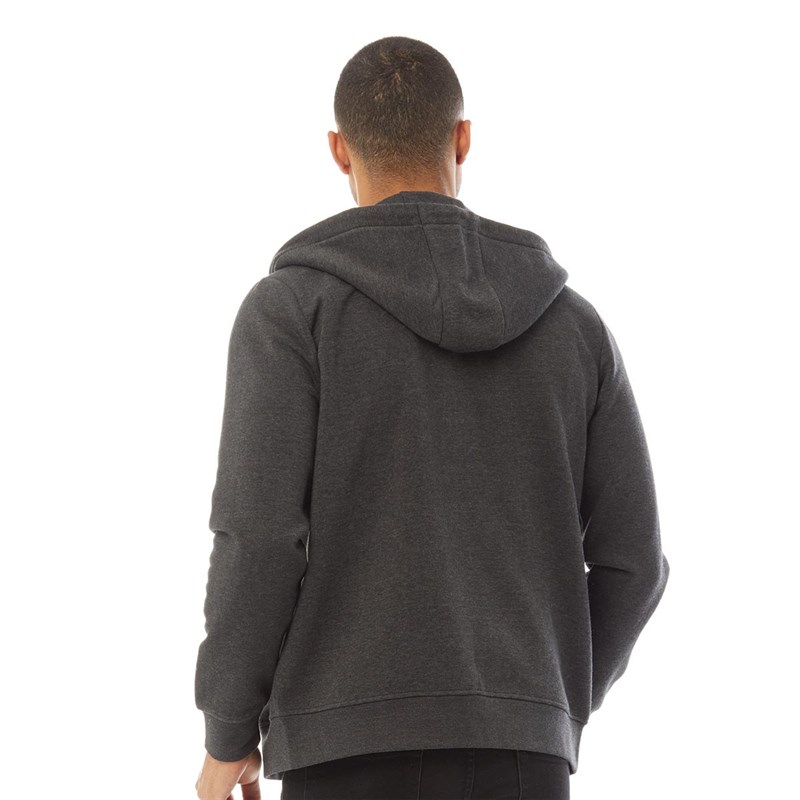 Buy Fluid Mens Zip Through Fleece Hoodie Charcoal Marl