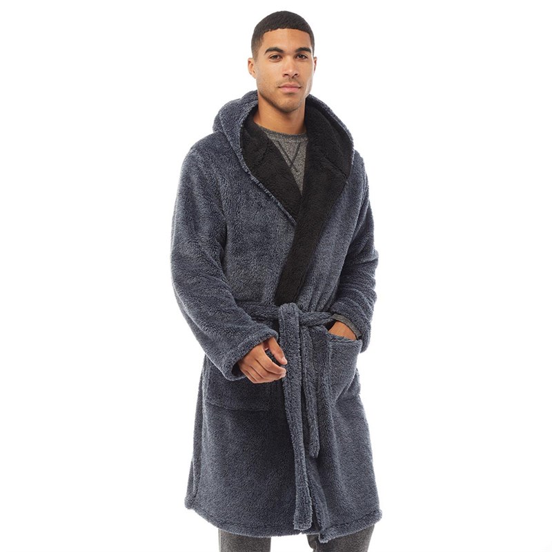 Buy Fluid Mens Wellsoft Robe Blue/Black
