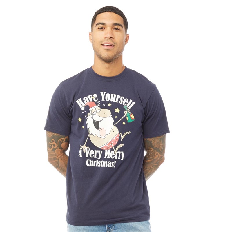 Buy Fluid Mens Christmas Novelty TShirt Navy