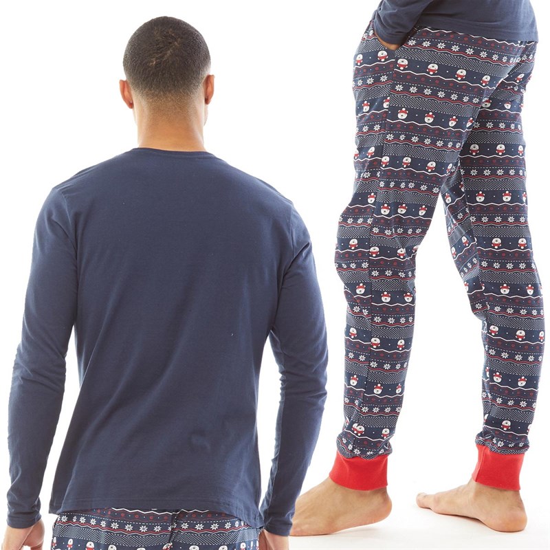 Buy Fluid Mens Christmas Family Pyjama Set Navy/Red
