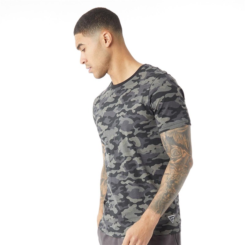 Buy Fluid Mens Camo Print TShirt Black Camo