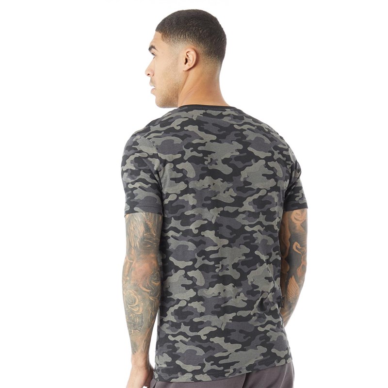 Buy Fluid Mens Camo Print TShirt Black Camo