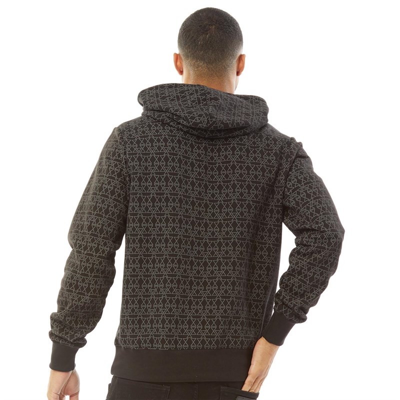 Buy Fluid Mens Printed Hoodie Black/Grey