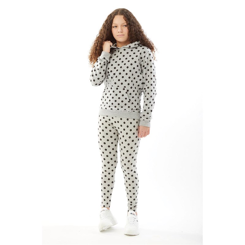Buy Fluid Junior Polka Dot Hoodie Black/Grey Marl