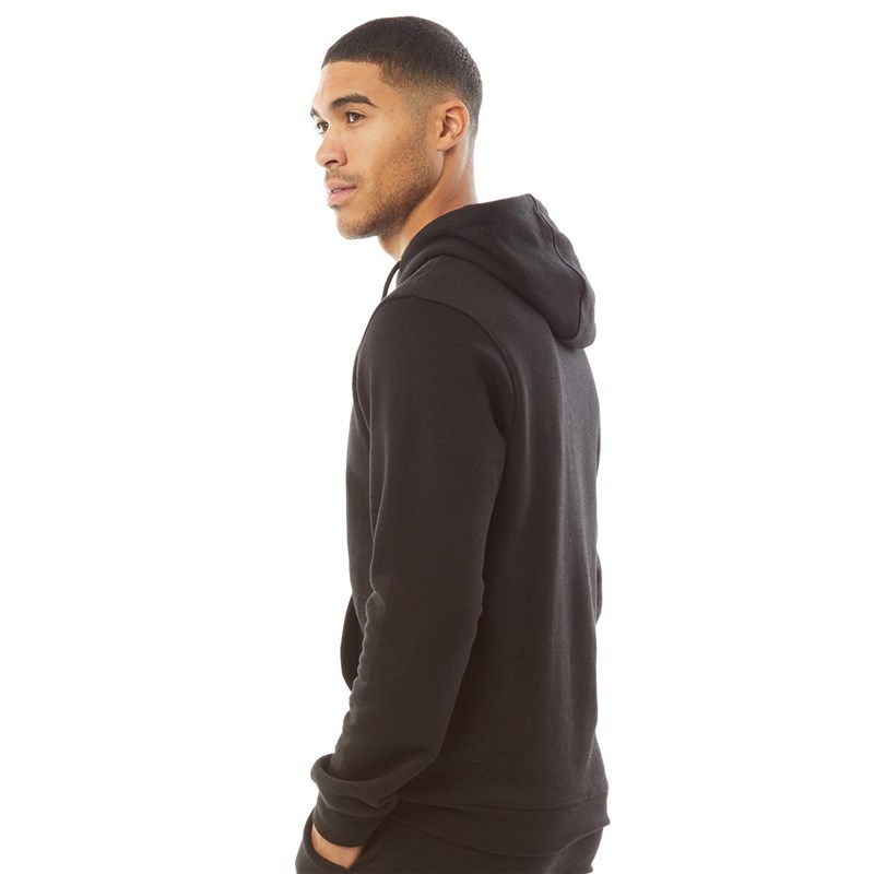 Buy Fluid Mens Cotton/Recycled Polyester Fleece Zip Through Hoodie Black