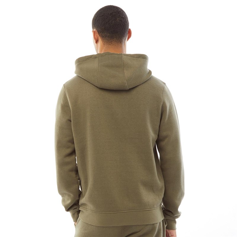Buy Fluid Mens Cotton/Recycled Polyester Fleece Zip Hoodie Dusty Olive