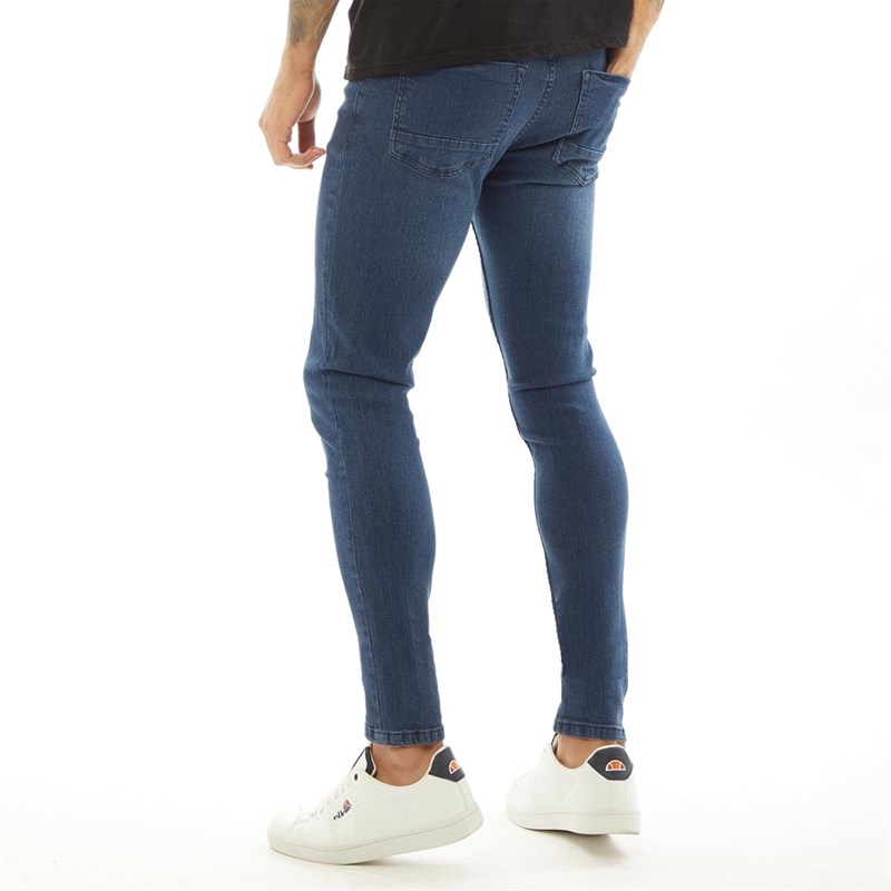 Fluid Herren Skinny Fit Denim Skinny Jeans Mittelblau